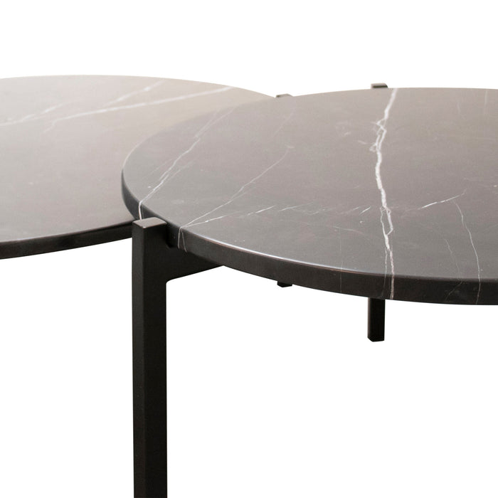 Mesa de centro de mármol Leonard negra Ø58 cm