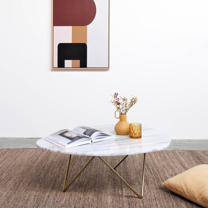 Wit marmeren salontafel Richard