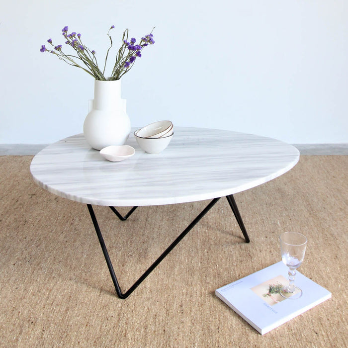 Table basse en marbre blanc Richard