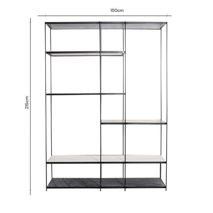 Estantería de pared Berlin de mármol blanco 215 cm