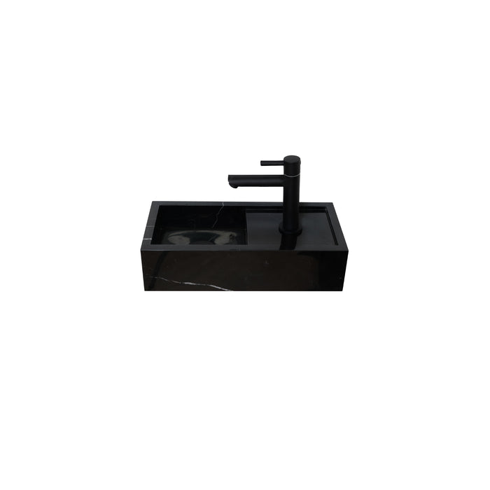 zwart marmeren toilet wastafeltje