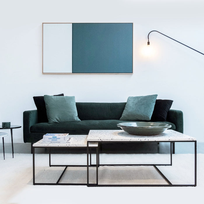 Miles Salontafel 90x60x40cm Terrazzo blad Zwart