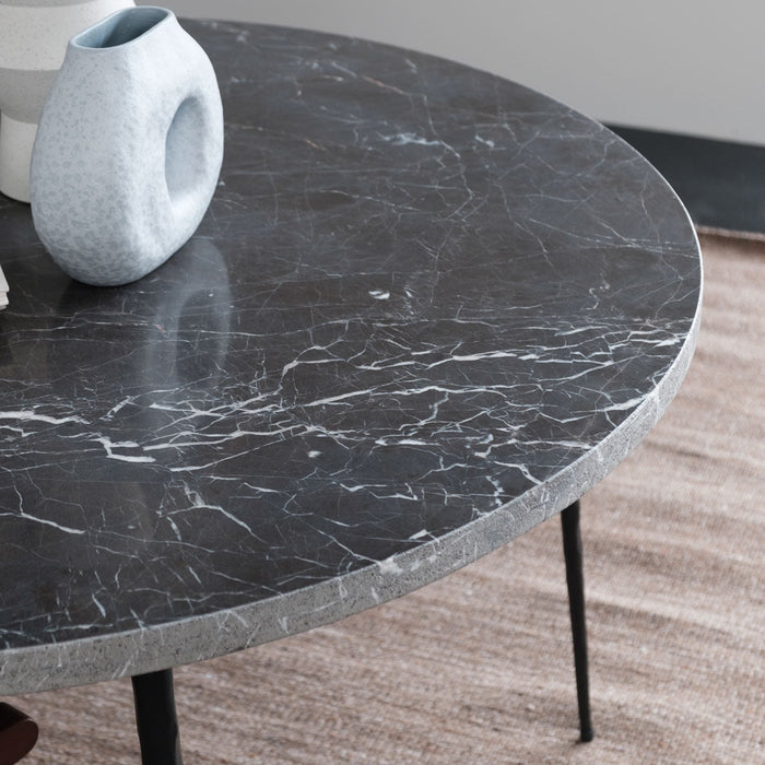 Black round dining table Montreal Ø125 cm