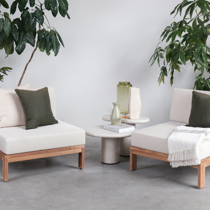 Teak loungeset Morris middenstuk ecru