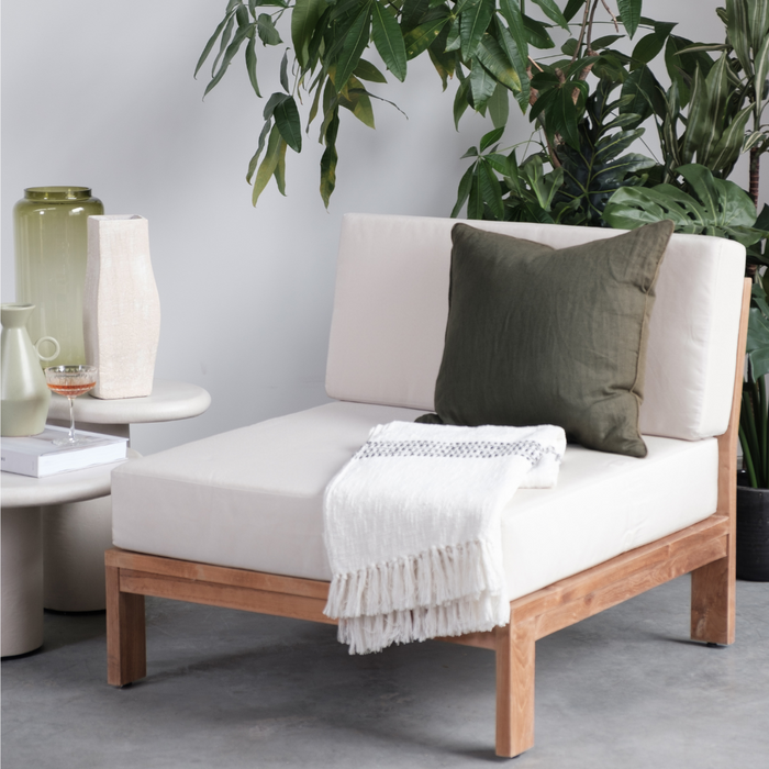 Teak loungeset Morris middenstuk ecru