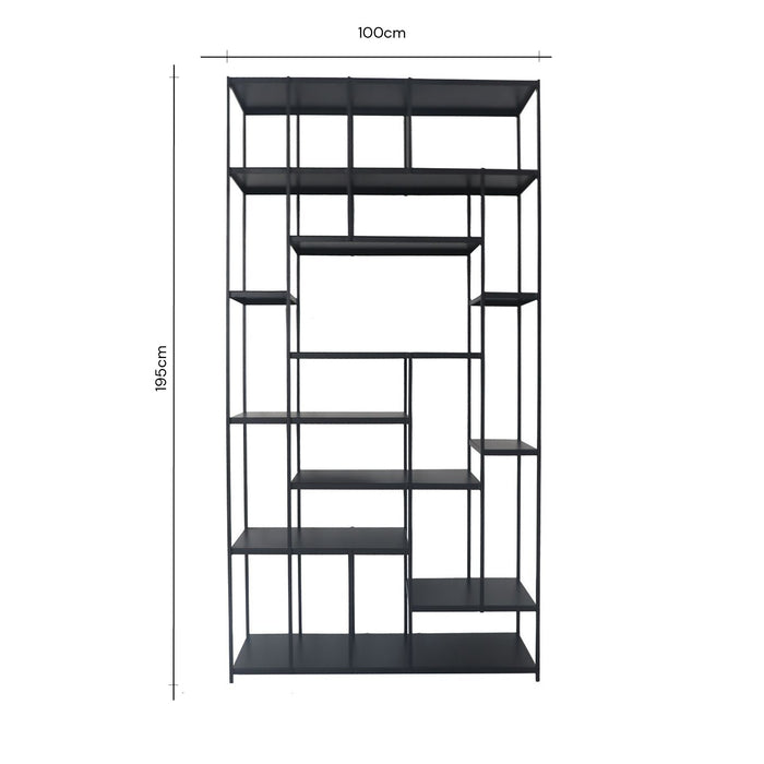 Celine Open Shelving Unit in Black Metal