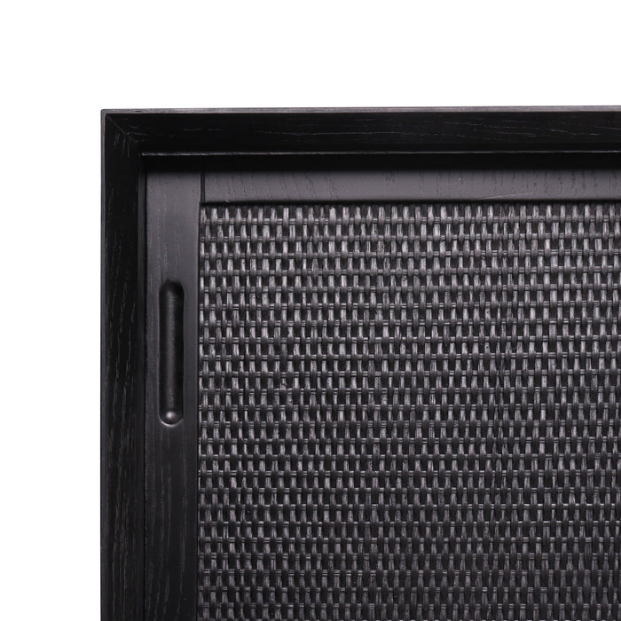 Black sideboard Oskar with cane doors 220 cm
