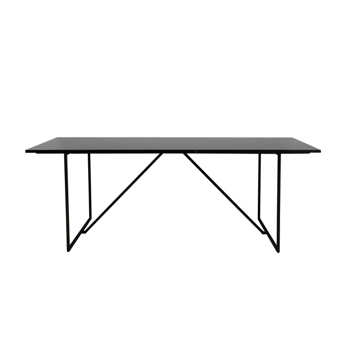 Lisa rectangular black marble dining table, 210 cm