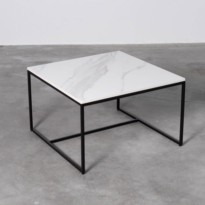 White Calacatta ceramic coffee table Miles 55 cm