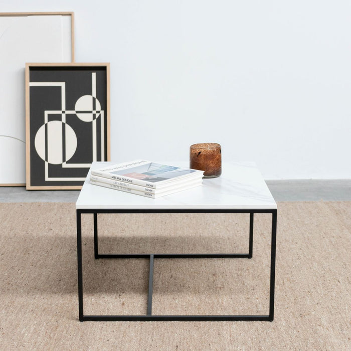 Miles rechthoekig salontafel wit keramisch 