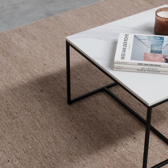 White Calacatta ceramic coffee table Miles 55 cm