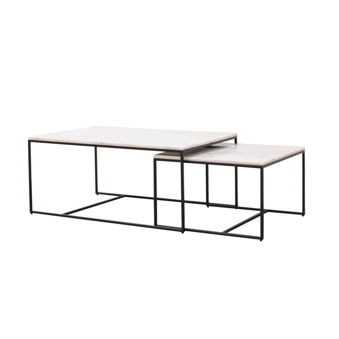 Rechthoekige salontafel Miles Grieks Wit Marmer 90cm Furnified