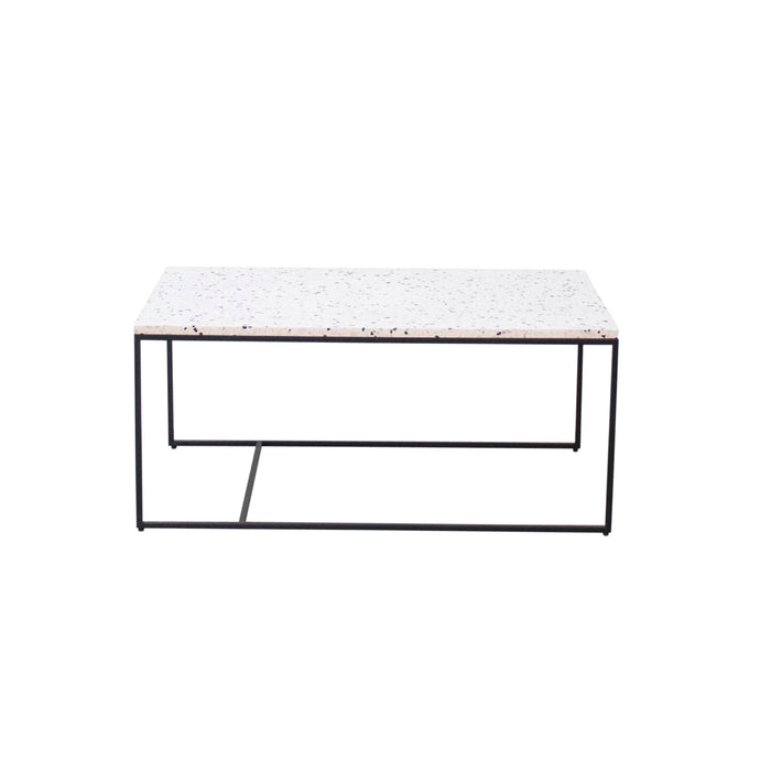 Rechthoekige salontafel Miles Wit Terrazzo 90cm