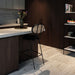Retro barkruk met rotan en zwart velvet Dublin Furnified