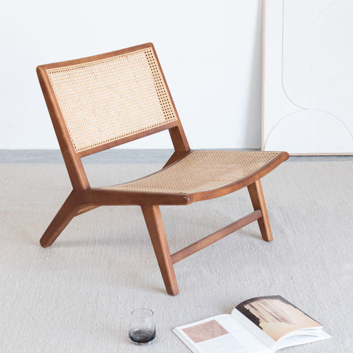 Rieten Fauteuil Flora Naturel Rotan Walnoot alt