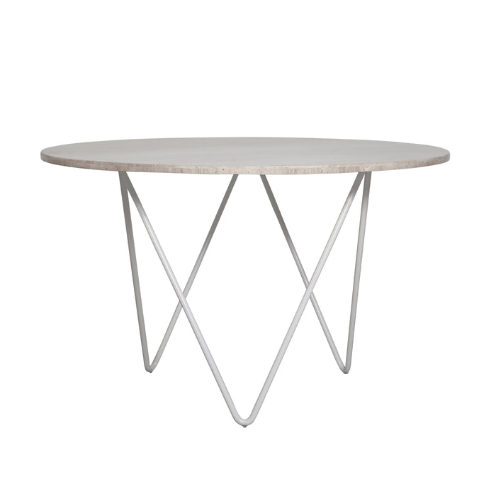 Mesa de comedor redonda de mármol beige Ø125 cm