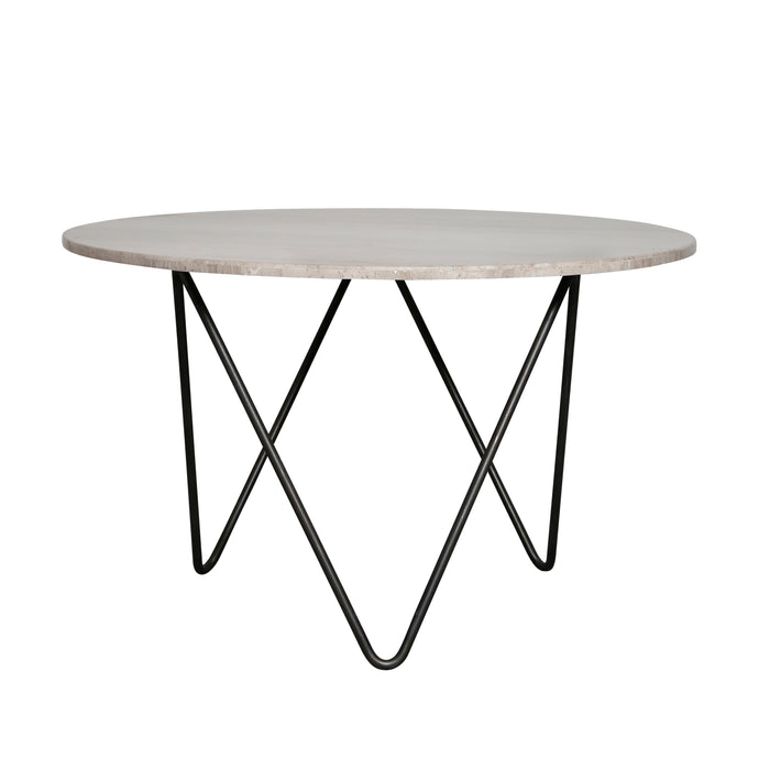 Mesa de comedor redonda de mármol beige Ø125 cm