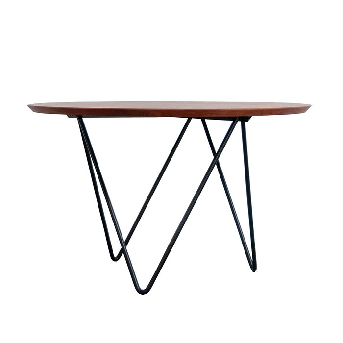 Ronde eettafel walnoot schuine rand Ø125 cm