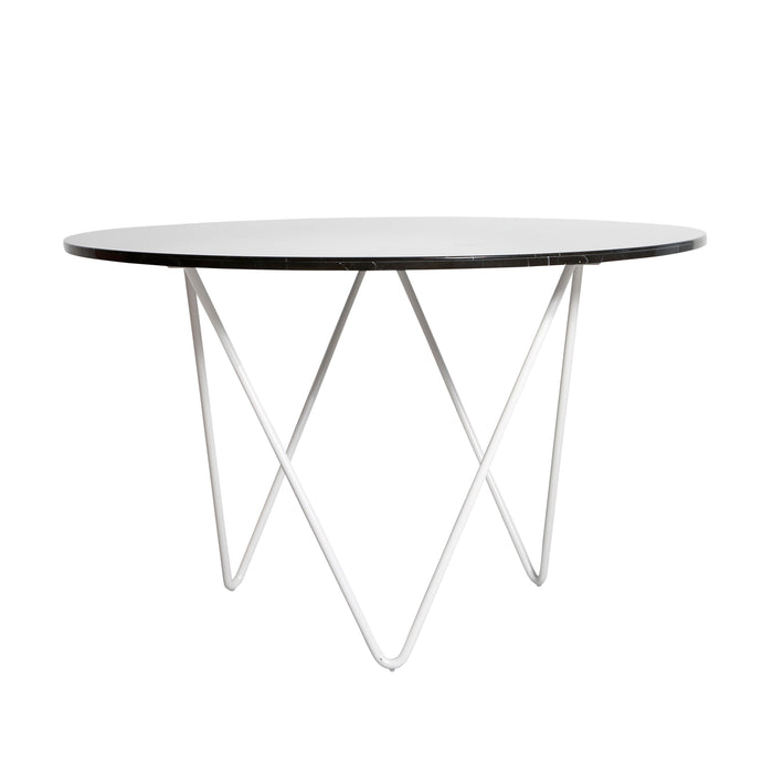 Table à manger ronde Harris en marbre noir Ø125 cm