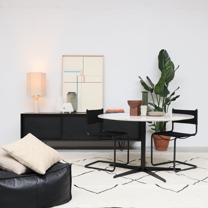 Ronde tafel woonkamer Fineer Marmer dia125cm