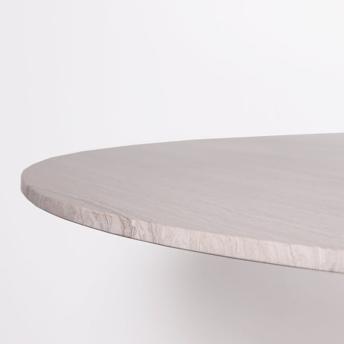 Mesa de comedor redonda de mármol beige Ø125 cm