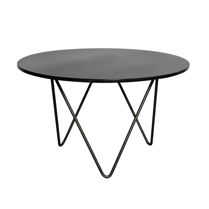 Table à manger ronde Harris en marbre noir Ø125 cm