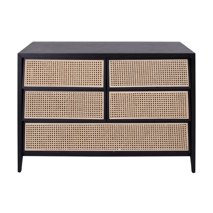 rotan dressoir zwart naturel rotan Wesley 