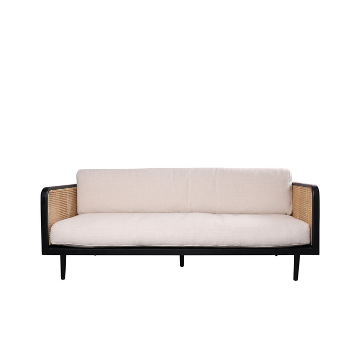 Rotan Zitbank Milan Zwart/Naturel Rotan 190cm