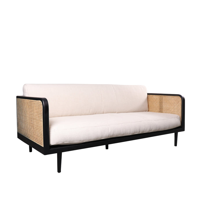 Rotan Zitbank Milan Zwart Naturel Rotan 190cm 2