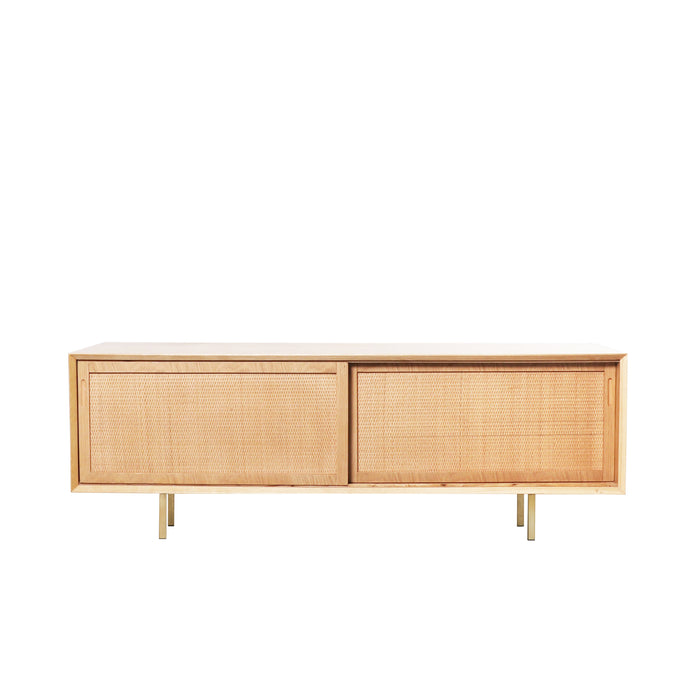 Mueble para TV de ratán Oskar de roble/bastón natural 150 cm