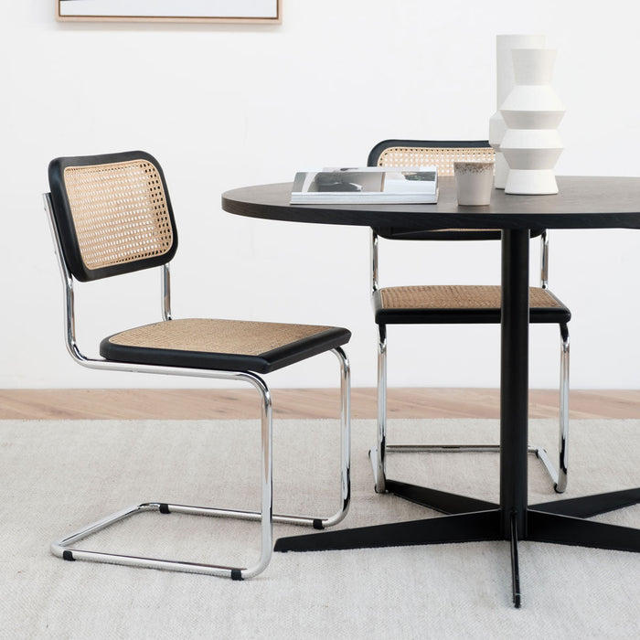 Swing stoel Zwart Natuurlijk Riet