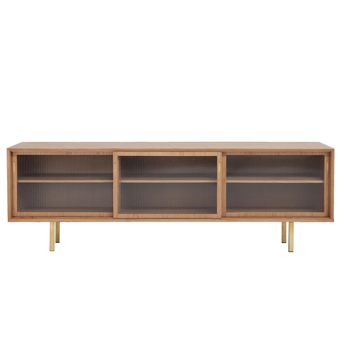 Dressoir Sanchez eik glazen deuren 220 cm