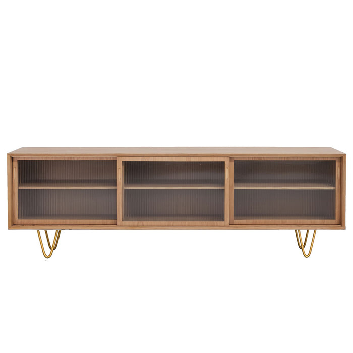 Dressoir Sanchez eik glazen deuren 220 cm
