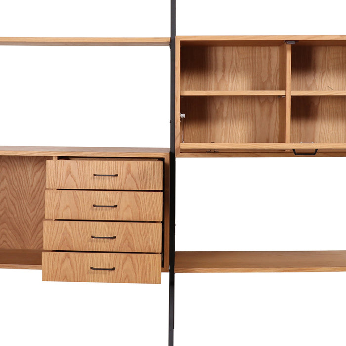 Vintage Wandkast + Uitbreiding Eik (278x230cm)