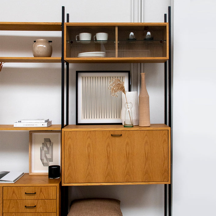Kast in eikenhout met uitbreiding Furnified