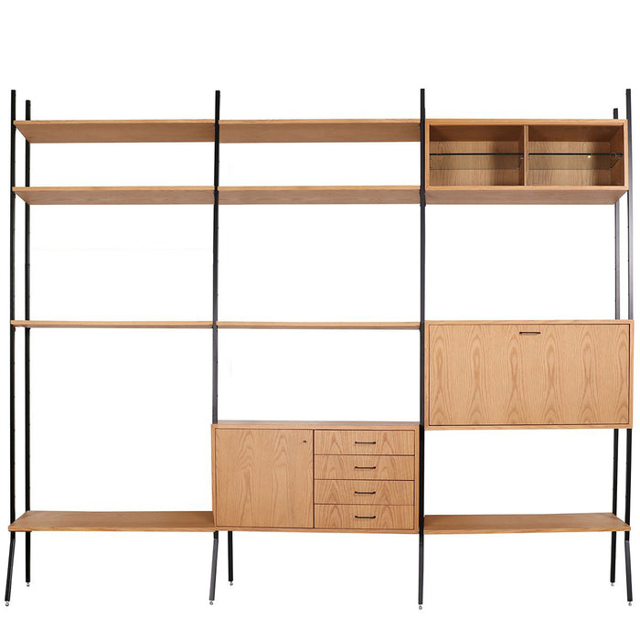Scandinavian Oak Shelving Unit 278x230 cm