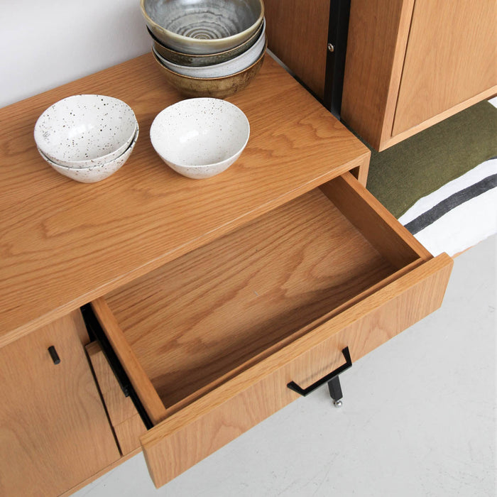 eiken Vintage Wandkast voor Werkplek