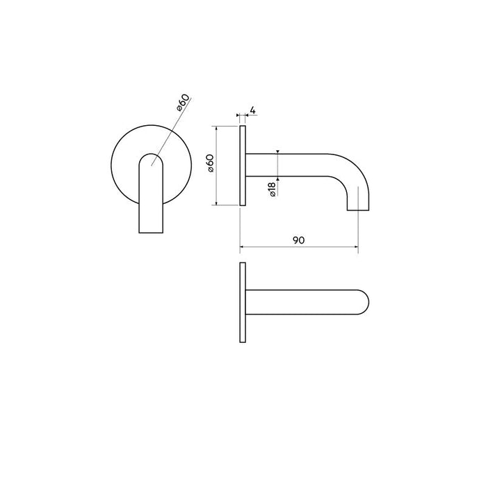 Vosges concealed faucet, short, chrome