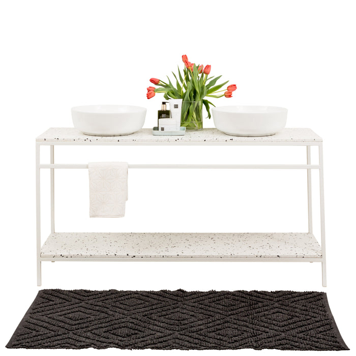 Plateau inférieur Gustaaf en terrazzo blanc 150 cm