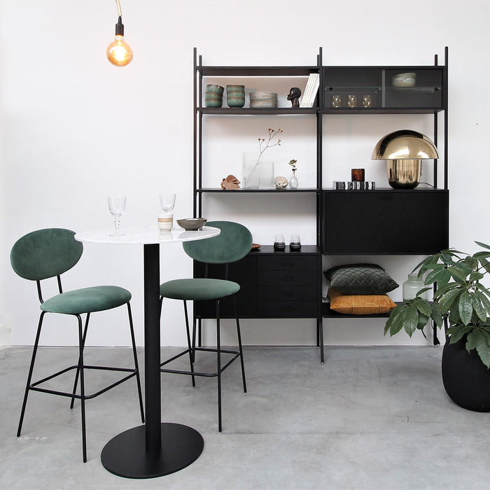 Velvet barstoel London Groen Furnified