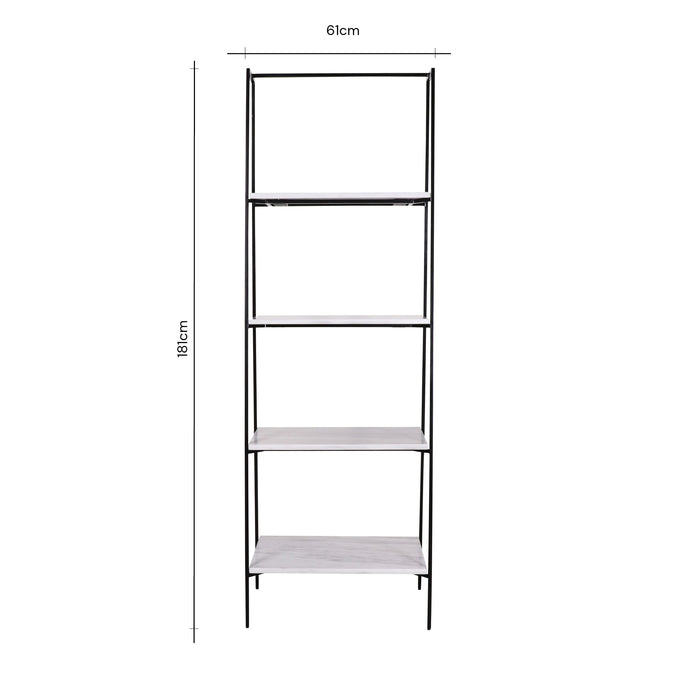Adele white marble wall shelf 181 cm