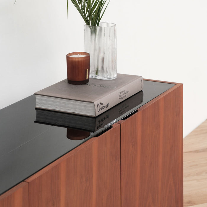 Dressoir met Marmer Pisa Walnoot Zwart Marmer 200cm interieur