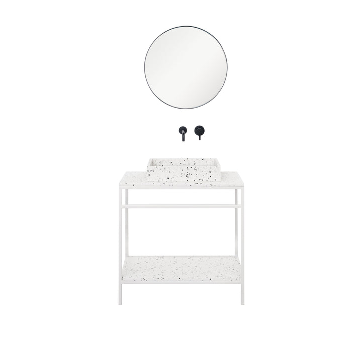 Wastafelmeubel Industrieel Jules Wit met Terrazzo