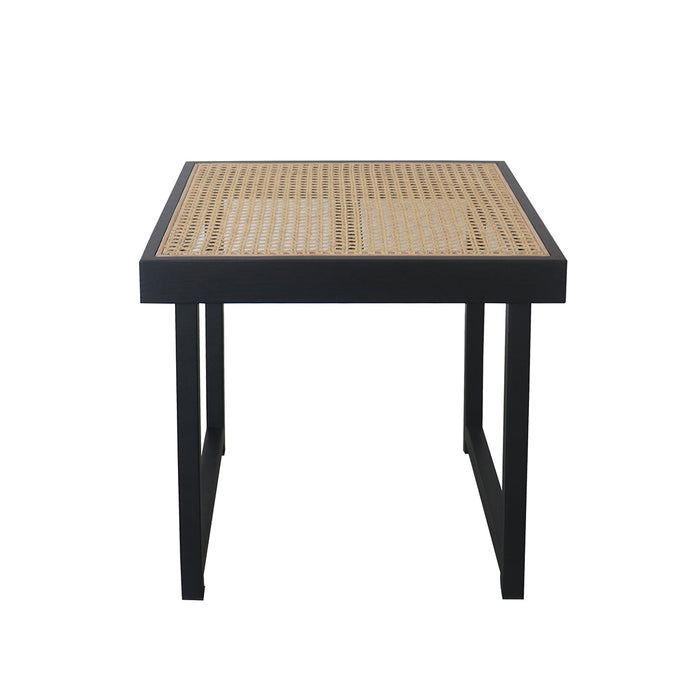 Webbin Bijzettafel Maeva Zwart/Naturel Rotan