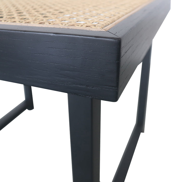 Luxe bijzettafel in Zwart Hout Rotan Furnified
