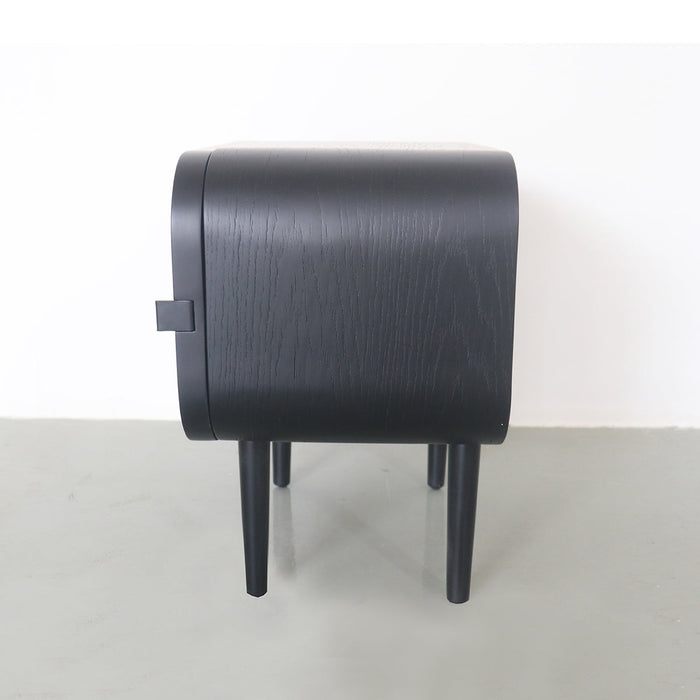 bijzettafel in zwarte Hout Rotan Furnified