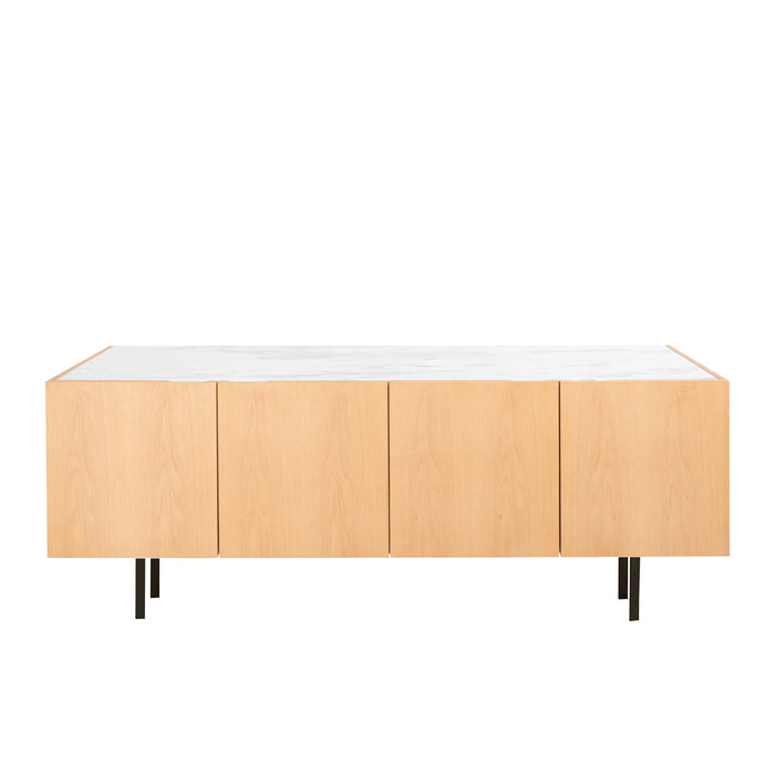 Pisa oak sideboard with white marble, 200 cm