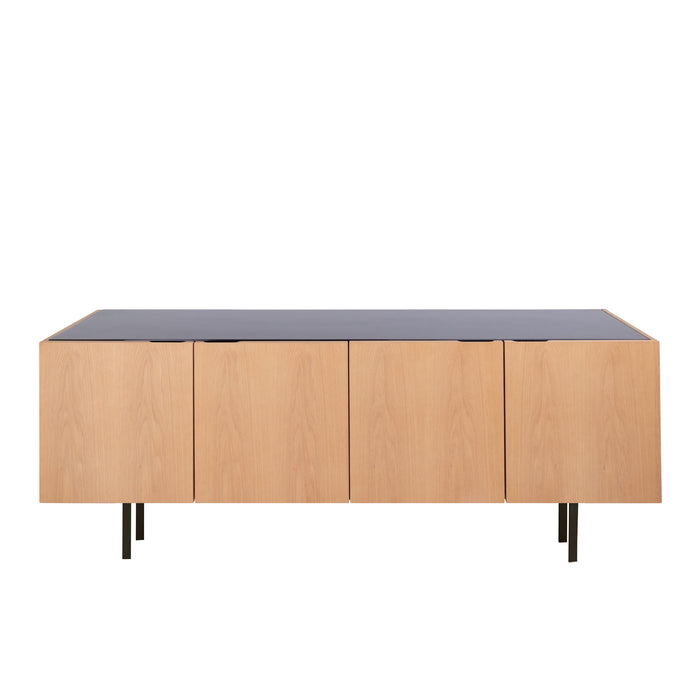 Buffet Pisa en chêne et marbre noir 200 cm