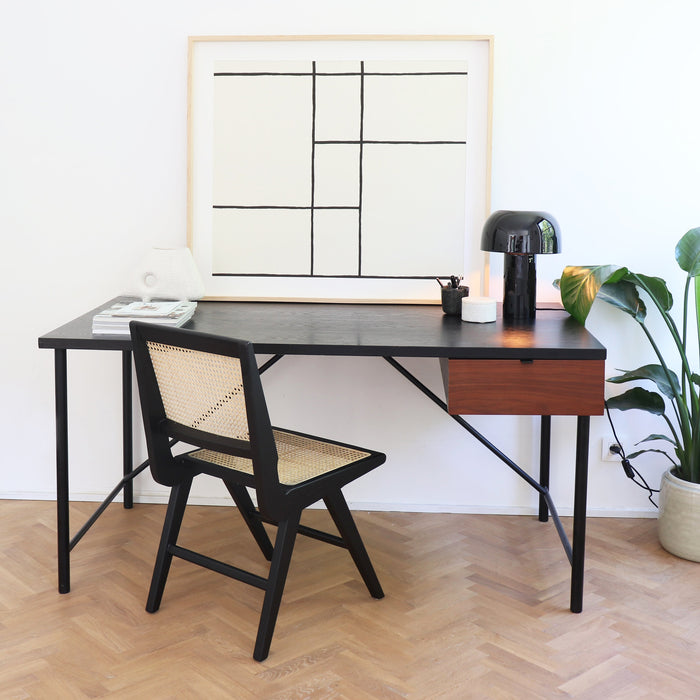 Zwart Bureau met lade in walnoot Philip Zwart/Walnoot