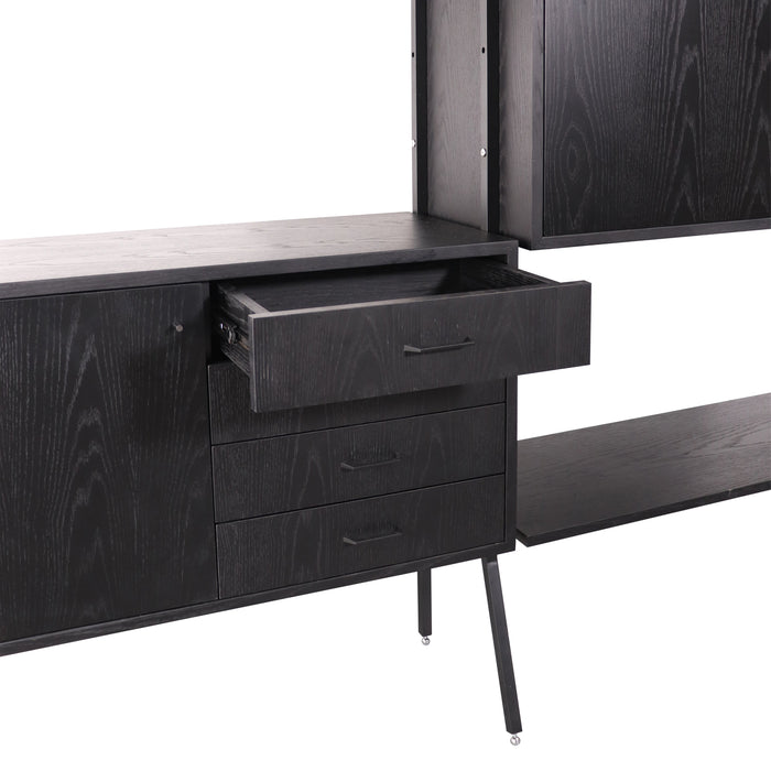 Vintage Wandkast Zwart (186x230cm)